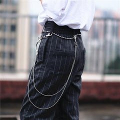 Badass Punk Mens Womens Stainless Steel Double Beaded Pants Chain Wallet Chain For Men - imessengerbags