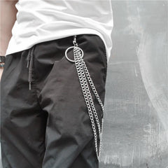 Badass Punk Mens Womens Long Three-Layer Hip Hop Pants Chain Wallet Chain For Men - imessengerbags