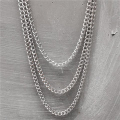 Badass Punk Mens Womens Long Three-Layer Hip Hop Pants Chain Wallet Chain For Men