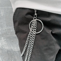 Badass Punk Mens Womens Long Three-Layer Hip Hop Pants Chain Wallet Chain For Men