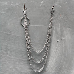Badass Punk Mens Womens Long Three-Layer Hip Hop Pants Chain Wallet Chain For Men - imessengerbags