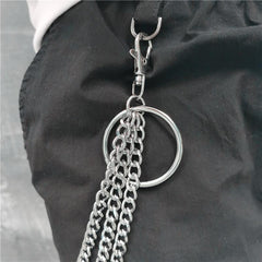 Badass Punk Mens Womens Long Three-Layer Hip Hop Pants Chain Wallet Chain For Men - imessengerbags