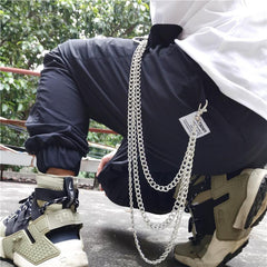 Badass Punk Mens Womens Long Three-Layer Hip Hop Pants Chain Wallet Chain For Men - imessengerbags