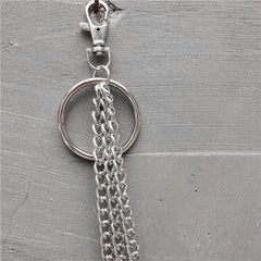 Badass Punk Mens Womens Long Three-Layer Hip Hop Pants Chain Wallet Chain For Men - imessengerbags