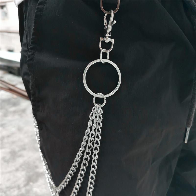 ZJ Badass Punk Mens Long Three Layer Jeans Chain Jean Chain Pants Chain Wallet Chain for Men