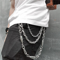 Badass Punk Mens Triple Long Bullet Wallet Chain Pants Chain Jeans Chain Jean Chain For Men - imessengerbags