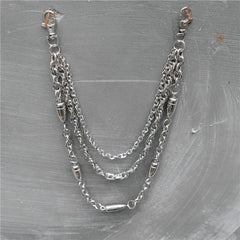 Badass Punk Mens Triple Long Bullet Wallet Chain Pants Chain Jeans Chain Jean Chain For Men - imessengerbags