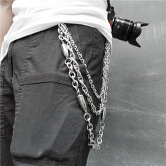 Badass Punk Mens Triple Long Bullet Wallet Chain Pants Chain Jeans Chain Jean Chain For Men - imessengerbags