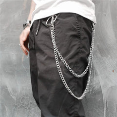 Badass Punk Mens Long Two Layer Pants Chain Long Wallet Chain For Men - imessengerbags