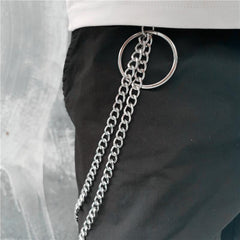 Badass Punk Mens Long Two Layer Pants Chain Long Wallet Chain For Men