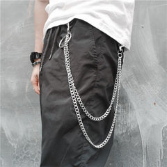 Badass Punk Mens Long Two Layer Pants Chain Long Wallet Chain For Men