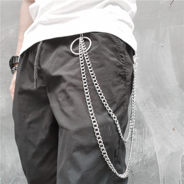 Badass Punk Mens Long Two Layer Pants Chain Long Wallet Chain For Men - imessengerbags