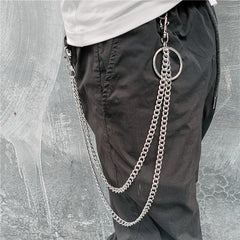 Badass Punk Mens Long Two Layer Pants Chain Long Wallet Chain For Men