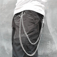 Badass Punk Mens Long Two Layer Pants Chain Long Wallet Chain For Men