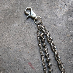 Badass Punk Triple Silver Tassel Mens Pants Chain Wallet Chain Long Jeans Chain Jean Chain For Men - imessengerbags