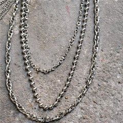 Badass Punk Triple Silver Tassel Mens Pants Chain Wallet Chain Long Jeans Chain Jean Chain For Men - imessengerbags