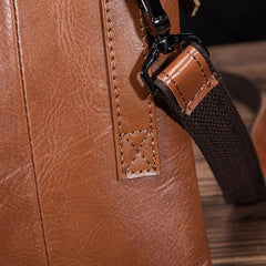 Brown Leather Men's Belt Pouch Small Shoulder Bag Side Bag Waist Bag Belt Bag For Men - imessengerbags