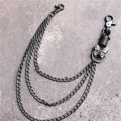 Badass Mens Metal Three Layer Butterfly Key Chain Pants Chain Wallet Chain For Men - imessengerbags