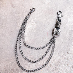 Badass Mens Metal Three Layer Butterfly Key Chain Pants Chain Wallet Chain For Men - imessengerbags