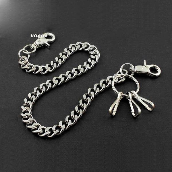 Badass SILVER STAINLESS STEEL MENS PANTS CHAIN WALLET CHAIN BIKER WALLET CHAIN FOR MEN - imessengerbags