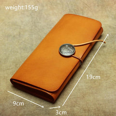 Cool Handmade Leather Men's Envelope Long Wallet Vintage Long Wallet For Men - imessengerbags