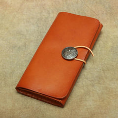 Cool Handmade Leather Men's Envelope Long Wallet Vintage Long Wallet For Men - imessengerbags