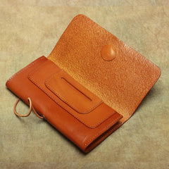 Cool Handmade Leather Men's Envelope Long Wallet Vintage Long Wallet For Men - imessengerbags
