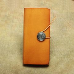 Cool Handmade Leather Men's Envelope Long Wallet Vintage Long Wallet For Men - imessengerbags