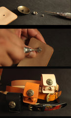 Black Handmade Leather Mens Cool Belt Cigarette Case Holder Cigarette Lighter Case For Men - imessengerbags