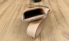 Handmade Beige Leather Mens Honda CR-V Odyssey Car Key Case Car Key Holder with Belt Loop/Belt Clip - imessengerbags
