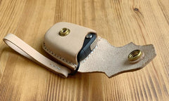 Handmade Beige Leather Mens Volkswagen Golf Car Key Case Car Key Holder with Belt Loop/Belt Clip - imessengerbags