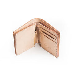 Beige Leather Mens Vertical billfold Wallet Front Pocket Wallet Bifold Handmade Small Wallets For Men - imessengerbags