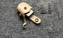 Handmade Mens Beige Leather Classic Zippo Lighter Case  Zippo Lighter Holder with Belt Clip - imessengerbags