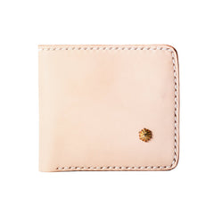 Handmade Beige Leather Mens billfold Wallet Bifold Front Pocket Small Wallet For Men - imessengerbags