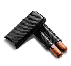 Best Black Eco Leather Mens 2pcs Cigar Cases Leather Cigar Cases for Men