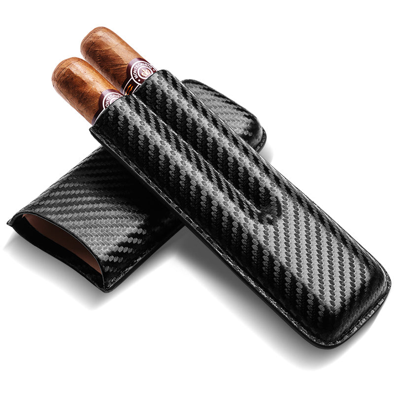 Best Black Eco Leather Mens 2pcs Cigar Cases Leather Cigar Cases for Men