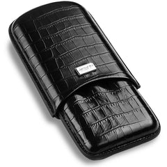 Best Black Leather Mens 3pcs Cigar Case Top Leather Cigar Case for Men