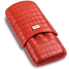 Best Red Leather Mens 3pcs Cigar Case Top Leather Cigar Case for Men