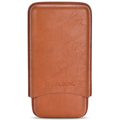 Best Brown Leather Mens 3pcs Cigar Case With Cutter Top Leather Cigar Case for Men