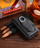Best Black Leather Mens 3pcs Cigar Case With Cutter Top Leather Cigar Case for Men