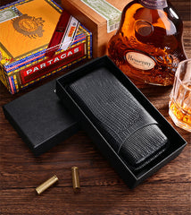 Best Leather Mens 3pcs Cigar Case With Cutter Top Leather Cigar Case for Men