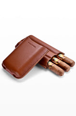 Best Leather Mens 3pcs Cigar Case With Cutter Cool Leather Cigar Cases for Men