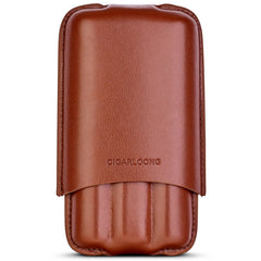 Best Brown Leather Mens 3pcs Cigar Case With Cutter Cool Leather Cigar Cases for Men