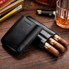 Best Leather Mens 3pcs Cigar Case With Cutter Cool Leather Cigar Cases for Men