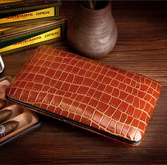 Best Leather&Cedar Mens 4pcs Cigar Cases Alligator Pattern Leather Cigar Cases for Men