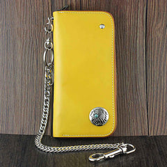 Cool Leather Men's Long Wallet with Chain Biker Chain Wallet Biker Wallet For Men - imessengerbags