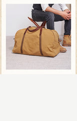 Camel Mens Canvas Large Weekender Bag Canvas Travel Shoulder Bag Large Canvas Duffle Bags for Men