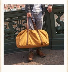 Camel Mens Canvas Large Weekender Bag Canvas Travel Shoulder Bag Large Canvas Duffle Bags for Men