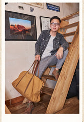 Camel Mens Canvas Large Weekender Bag Canvas Travel Shoulder Bag Large Canvas Duffle Bags for Men - imessengerbags