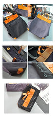 Black Canvas Leather Mens Tote Shoulder Bag Messenger Bag Gray Tote Handbag For Men and Women - imessengerbags